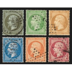 n°19/24, Napoléon Empire 1862, série complète, oblitérés - TB D'ASPECT