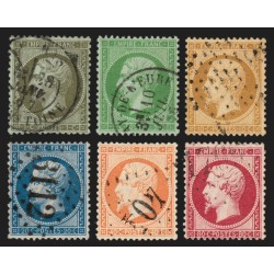 n°19/24, Napoléon Empire 1862, série complète, oblitérés - TB