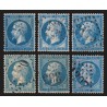 n°22, en 6 nuances de couleurs, Napoléon 20c bleu, oblitérés - SUPERBE