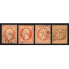 n°23, en 4 nuances de couleurs, Napoléon 40c orange, oblitérés - TB