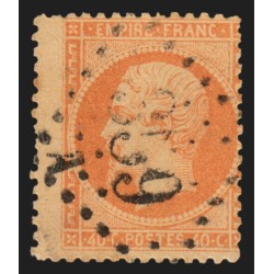 n°23, variété "piquage fortement décalé", Napoléon 40c orange - TB D'ASPECT