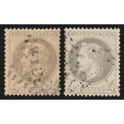 n°27B, en 2 nuances, Napoléon Lauré, 4c gris, oblitérés - TB D'ASPECT