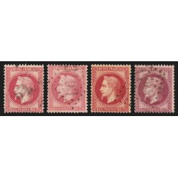n°32, en 4 nuances de couleurs, Napoléon Lauré, 80c rose - TB D'ASPECT