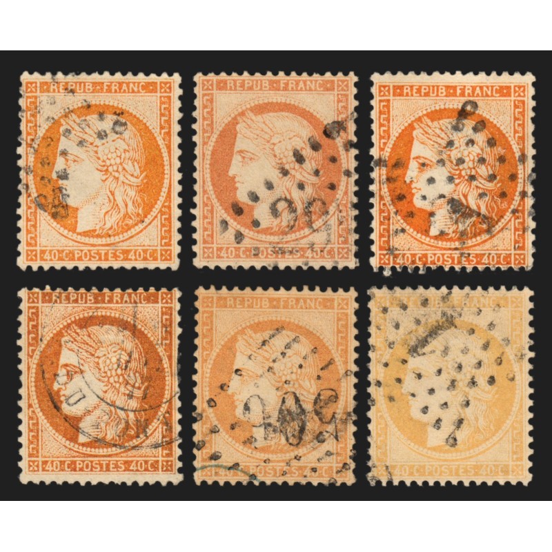 n°38, en 6 nuances de couleurs, Cérès Siège de Paris, 40c orange - TB