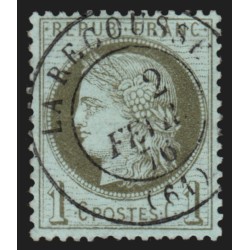n°50, Cérès, 1c vert-olive, oblitéré càd LA RECOUSSE Pas de Calais - SUPERBE
