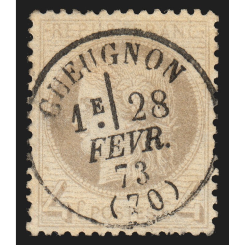 n°52, Cérès, 4c gris, oblitéré càd Type16 GUEUGNON - TB