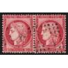 n°57a paire, Cérès, 80c carmin-rose, oblitéré, signé COTIN - TTB