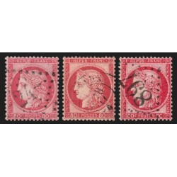 n°57, les 3 nuances, Cérès, 80c rose, oblitérés - SUPERBE
