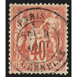 n°70, Sage 40c rouge-orange, Type I, oblitéré càd Paris Grenelle - SUPERBE
