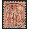 n°70, Sage 40c rouge-orange, Type I, oblitéré càd Paris Grenelle - SUPERBE