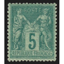 n°75, Sage 1876, 5c vert-sur-verdâtre, neuf ** sans charnière - TB D'ASPECT