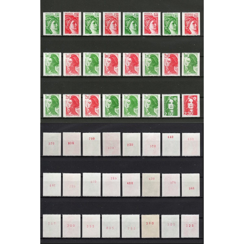 Lot de 24 timbres avec numéro rouge au verso, neufs ** sans charnière SUPERBE Lot de 24 timbres avec numéro rouge au verso, neufs ** sans charnière SUPERBE