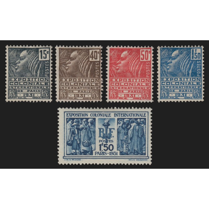 n°270/274, Exposition coloniale Paris 1931, série complète, neufs * - TB n°270/274, Exposition coloniale Paris 1931, série complète, neufs * - TB