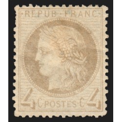 n°52, Cérès 4c gris, neuf * avec charnière forte, défauts, COTE 500€