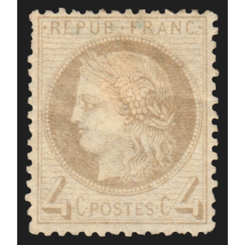 n°52, Cérès 4c gris, neuf * avec charnière forte, défauts, COTE 500€ n°52, Cérès 4c gris, neuf * avec charnière forte, défauts, COTE 500€