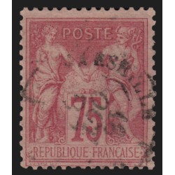 n°81, Sage 75c rose, Type II (N sous U), oblitéré - TB