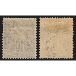 n°89 x2 nuances, Sage 10c noir sur lilas, neufs * avec charnière - B/TB