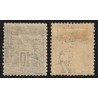 n°89 x2 nuances, Sage 10c noir sur lilas, neufs * avec charnière - B/TB