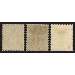n°75, en 3 nuances, Sage 5c vert, Type II, neufs * avec charnière - TB D'ASPECT