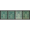 n°75, en 4 nuances, Sage 5c vert, Type II, neufs * avec charnière - TB D'ASPECT