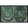 n°75, paire, Sage 5c vert, Type II, oblitéré cachet anglais 620 PLYMOUTH - déf.