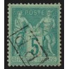 n°75, Sage 5c vert, Type II, oblitéré cachet P.P. dans un rectangle - TB