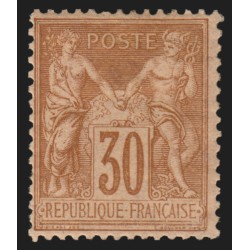 n°80, Sage 30c brun-jaune, Type II, neuf * avec charnière - TB D'ASPECT