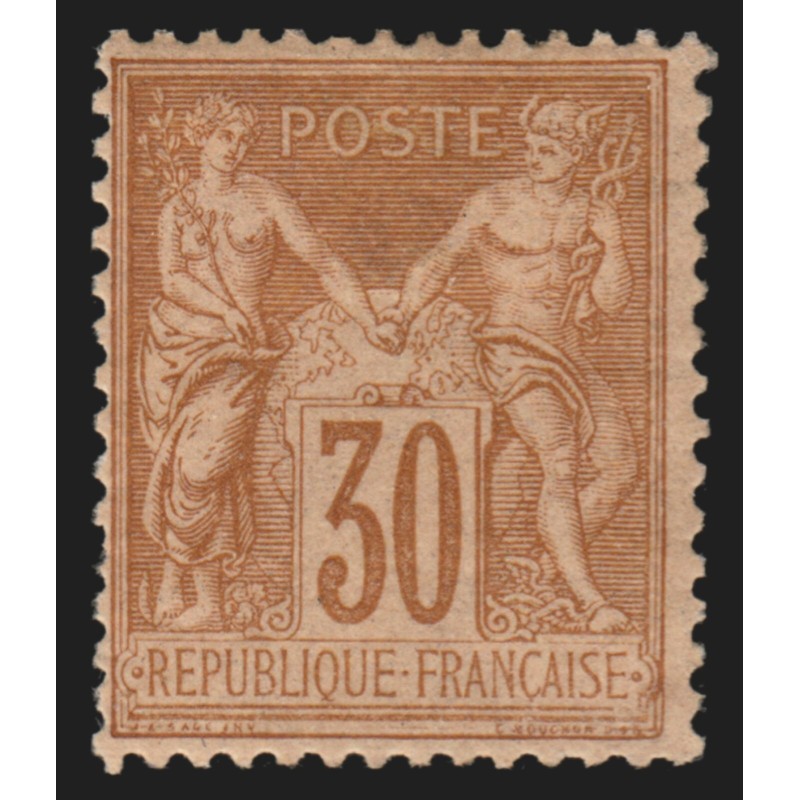n°80, Sage 30c brun-jaune, Type II, neuf * avec charnière - TB D'ASPECT