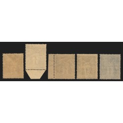 n°83, en 5 nuances de couleurs, Sage 1c noir, neufs ** sans charnière - TB