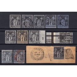 n°83, joli lot avec nuances de couleurs et oblitérations peu courantes