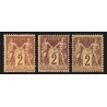 n°85, x3 nuances de couleurs, Sage 2c brun-rouge, neufs ** sans charnière - TB