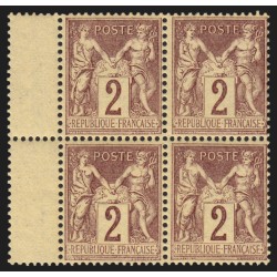 n°85, bloc de quatre, Sage 2c brun-rouge, neufs ** sans charnière - B/TB