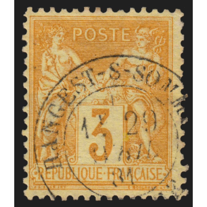 n°86, Sage 3c bistre-jaune, oblitéré càd HANGEST-SUR-SOMME (76) - TB D'ASPECT