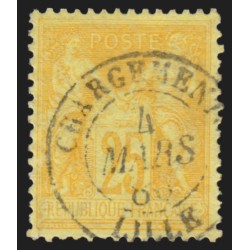 n°92, Sage 25c bistre sur jaune, oblitéré càd Chargements Lille - TB