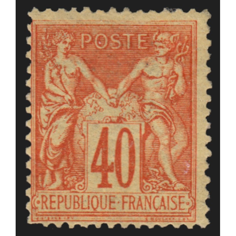 n°94, Sage 40c orange, Type II, neuf * avec gomme partielle, pièce d'attente n°94, Sage 40c orange, Type II, neuf * avec gomme partielle, pièce d'attente