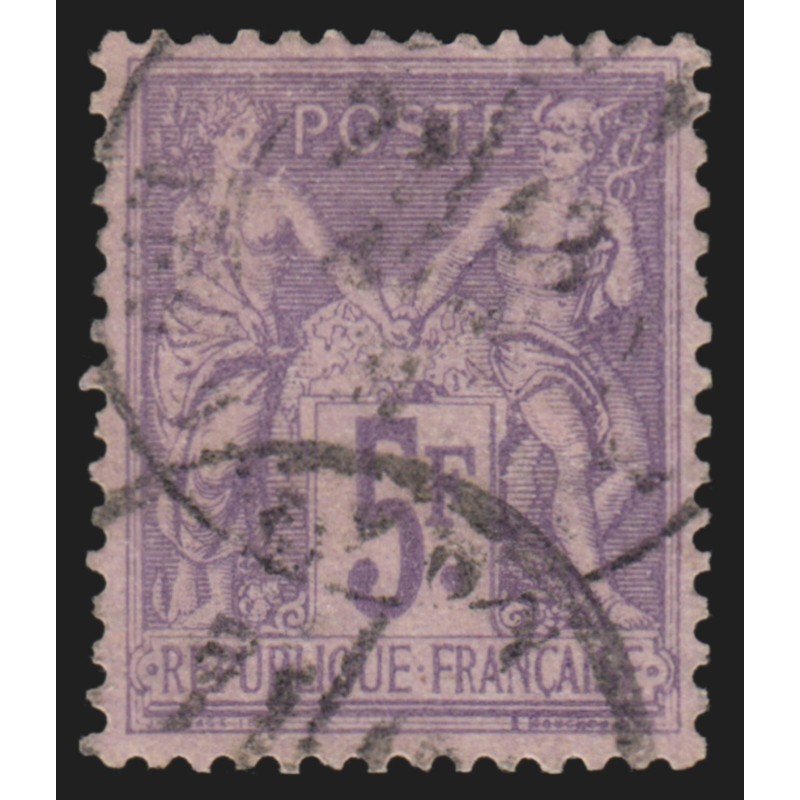 n°95, Sage 5fr violet sur lilas, oblitéré - TB D'ASPECT n°95, Sage 5fr violet sur lilas, oblitéré - TB D'ASPECT