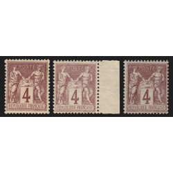 n°88/88a/88b, les 3 nuances, Sage 4c lilas-brun, neufs * avec trace de ch. - TB