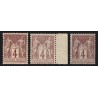 n°88/88a/88b, les 3 nuances, Sage 4c lilas-brun, neufs * avec trace de ch. - TB