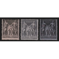 n°89, en 3 nuances, Sage 10c noir, neufs * avec charnière - TB D'ASPECT