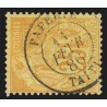 n°92, Sage 25c bistre sur jaune, oblitéré càd PAPEETE TAITI - TB