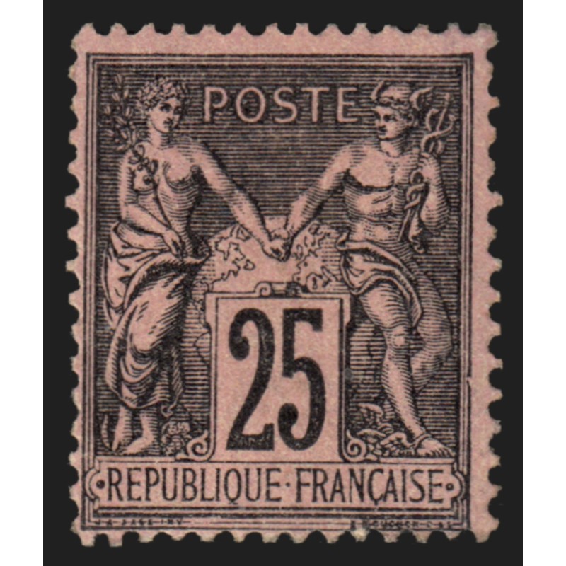 n°97, Sage 25c noir sur rose, neuf ** sans charnière - TB D'ASPECT n°97, Sage 25c noir sur rose, neuf ** sans charnière - TB D'ASPECT