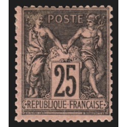 n°97, Sage 25c noir sur rose, Type II, neuf * avec charnière - TB D'ASPECT