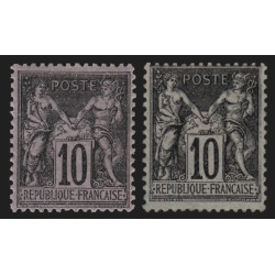 n°103, en 2 nuances de papier, Sage 10c noir (N sous B), neufs * - TB
