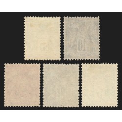 n°102/106, Sage 1898, série complète oblitérée - TB