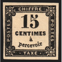 Timbres-Taxe n°3, 15c noir, neuf * légère trace de charnière - TB