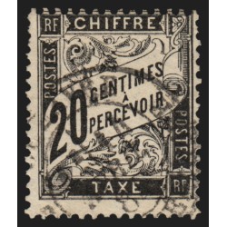 Timbres-Taxe n°17, Type Duval 20c noir, oblitéré - TB D'ASPECT
