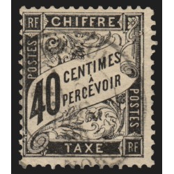 Timbres-Taxe n°19, Duval 40c noir, oblitéré - TB