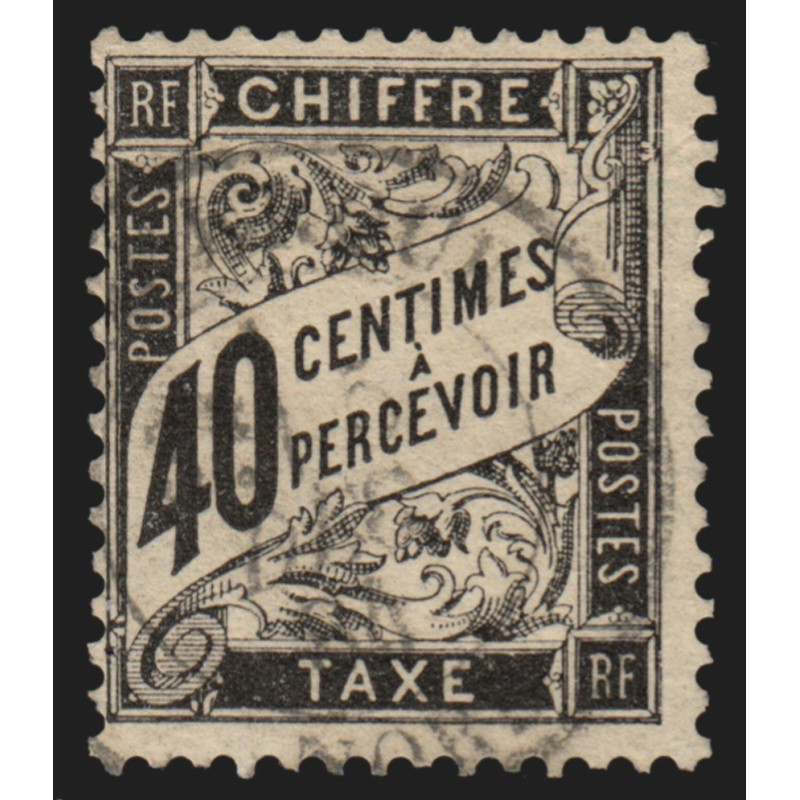 Timbres-Taxe n°19, Duval 40c noir, oblitéré - TB Timbres-Taxe n°19, Duval 40c noir, oblitéré - TB