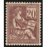 n°113, Mouchon 20c brun-lilas, Type I, neuf * avec charnière - SUPERBE