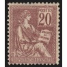 n°113, Mouchon 20c brun-lilas, Type I, neuf * légère trace de charnière - TB